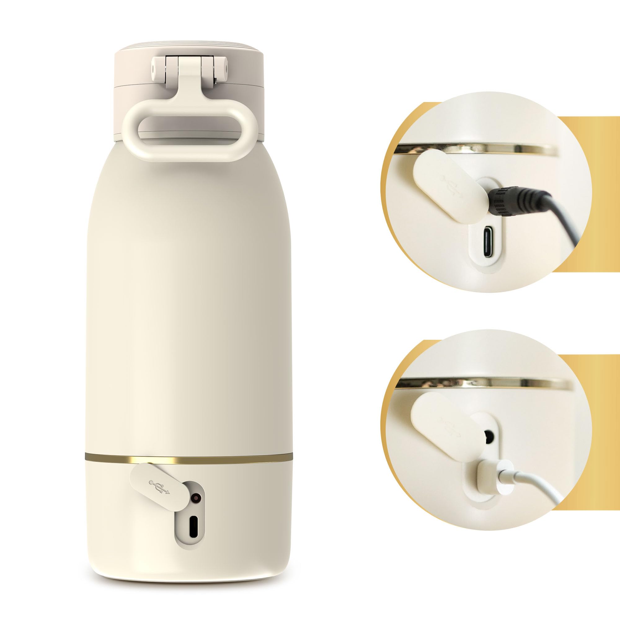 NENO Savia Flaschenwärmer Baby Unterwegs - Babyflaschen Wärmer Tragbar - Mobiler Fläschchenwärmer - 500 ml Kapazität - Erwärmung bis 55 °C - Schnelle Aufheizung und Lange Akkulaufzeit