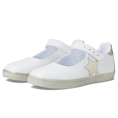 FootMates Stella Leather (Infant/Toddler/Little Kid) Girls Shoes White/Gold Leather