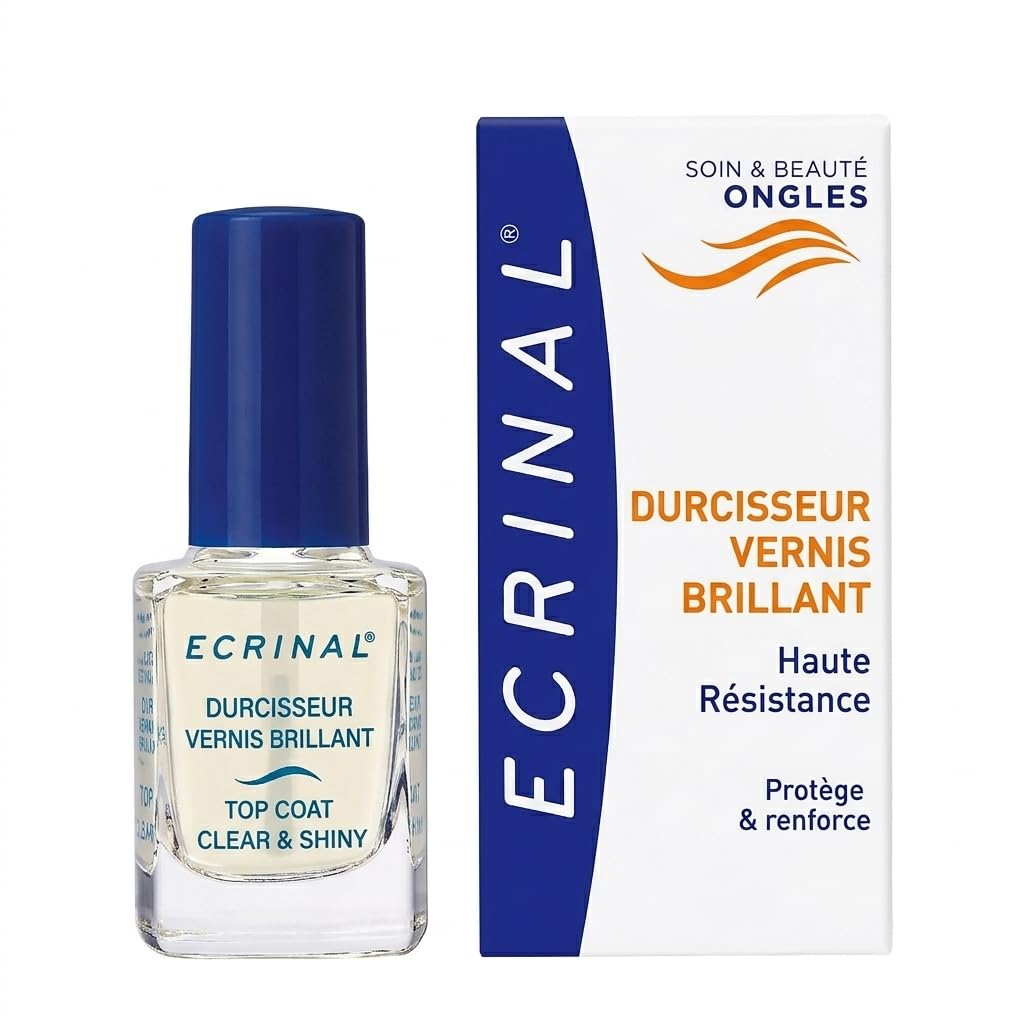 Ecrinal Top Coat Trasparente e Lucido per Unghie, 0,34 Once Fluide