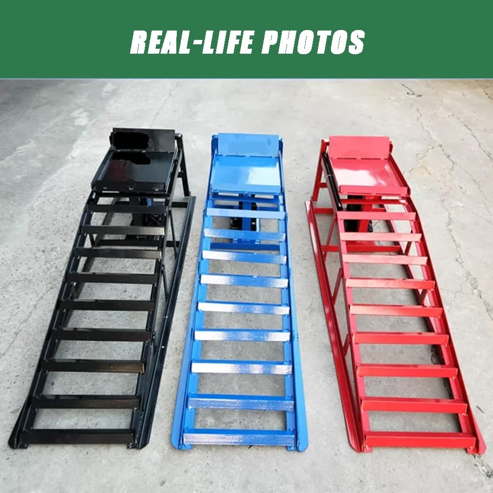 Lot De 2 Rampes De Levage Hydrauliques Réglables pour Voiture, Capacité De 5 Tonnes (11 000 LB), en Acier Robuste pour Vidange Et Inspection De Véhicule en Garage