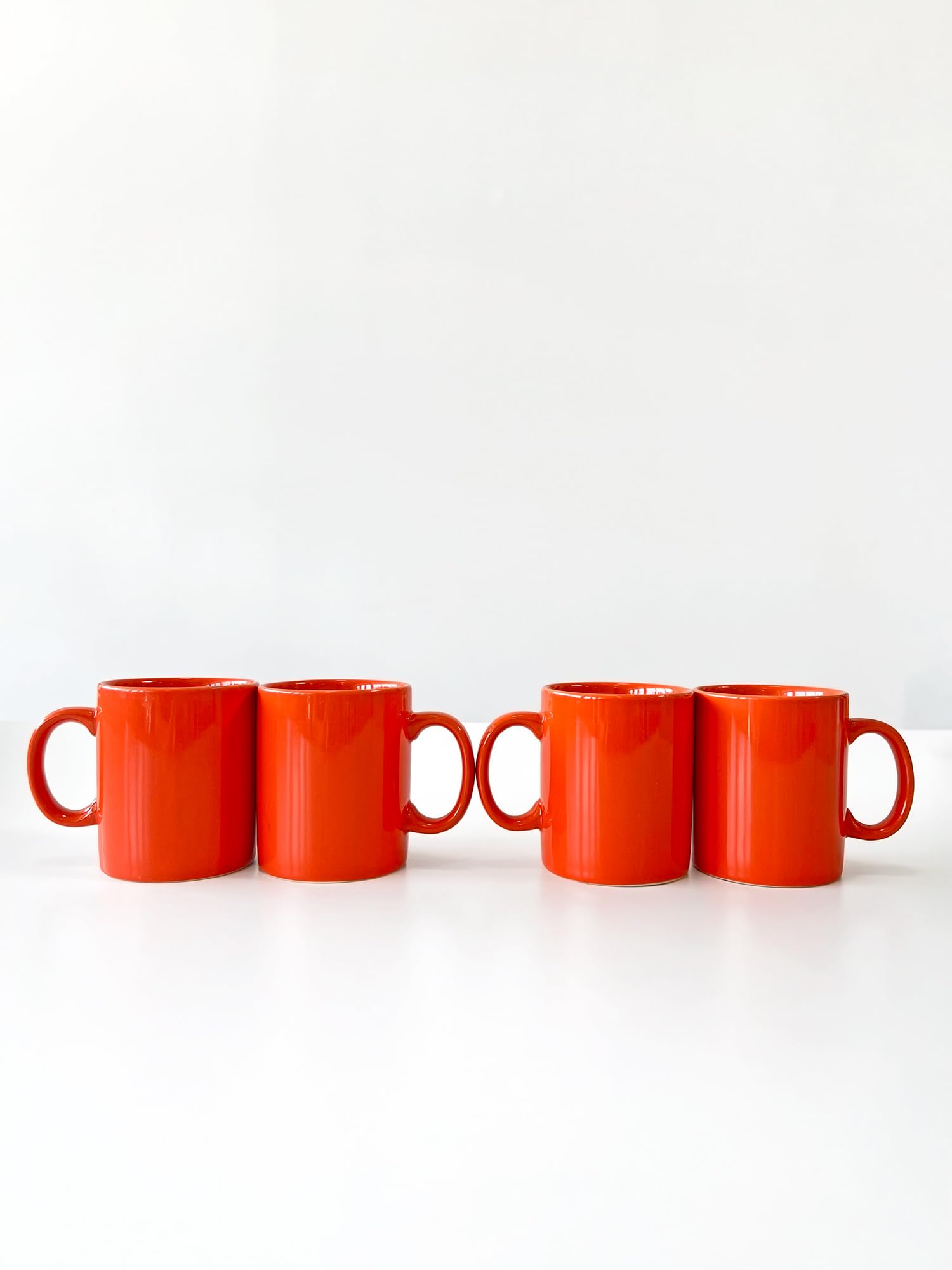 Gardenuity Orange Tabletop Tea Brewer Mug Set of Four - Stainless Steel Infuser, Dishwasher and Microwave Safe for Loose Leaf Tea or your Favorite warm beverage.