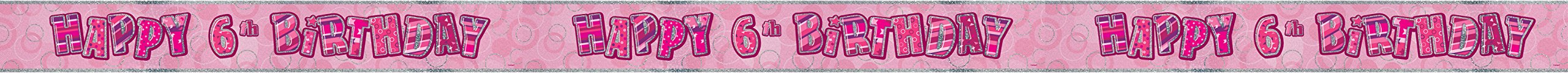Unique Party 92068 - 9ft Foil Glitz Pink Happy 80th Birthday Banner — view 66