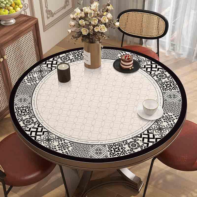 Amazon｜テーブルクロス フェイクレザーラウンド、テーブルマット