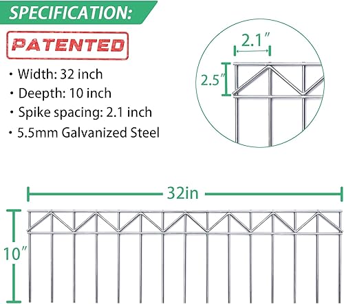 Miniatura 10 de GRELWT Paquete de 5 vallas de barrera de animales de 24 pulgadas de largo x 15 pulgadas de alto, valla subterránea sin excavación, estacas
