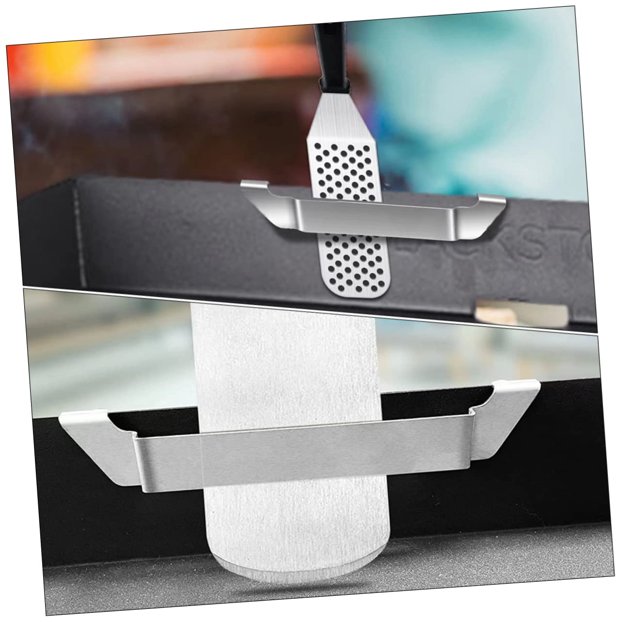 Sosoport 3 Sätze BBQ Tool Rack Gestell Grillzubehör Rost Für Grillbesteck Aus Edelstahl Edelstahlküchenutensilien Backspatelhalter Utensilienregal Rostfreier Silber 3 Stück * 3