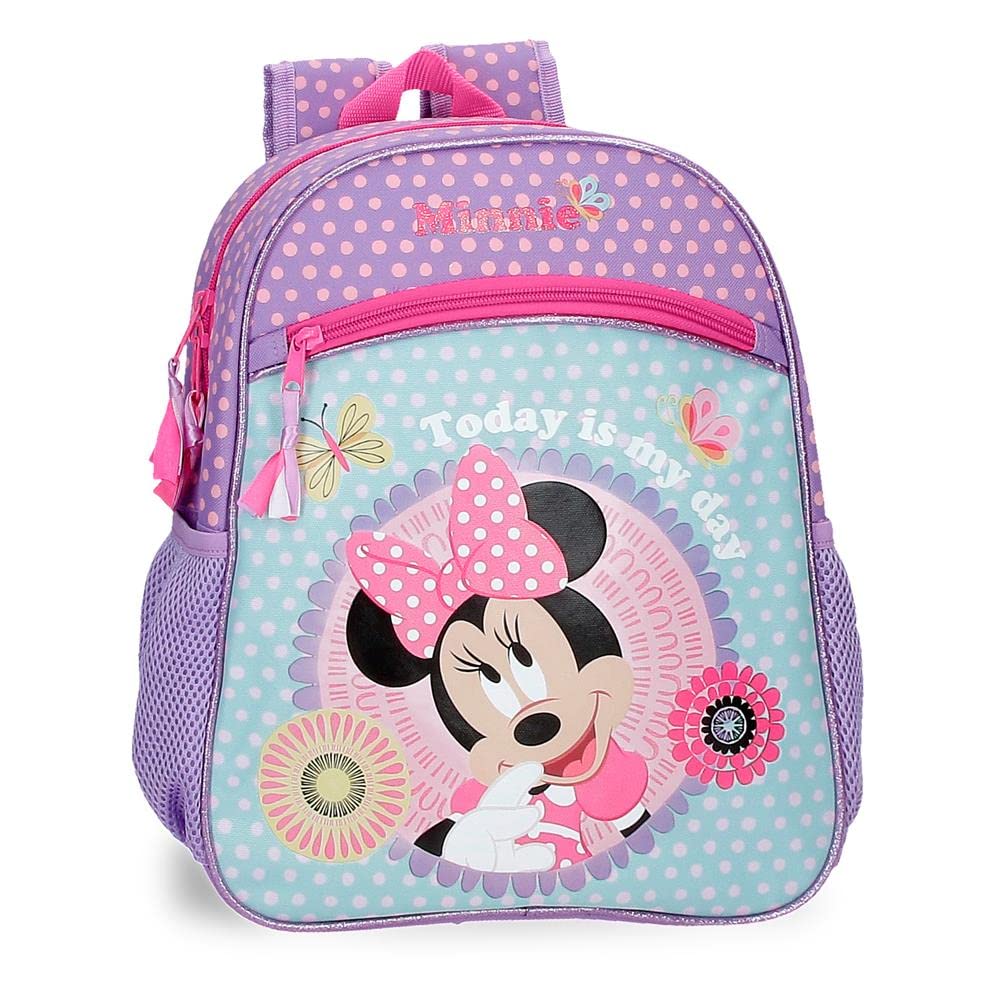 Disney Minnie Today is my Day Mochila Escolar Morado 27x33x11 cms Poliéster 9,8L