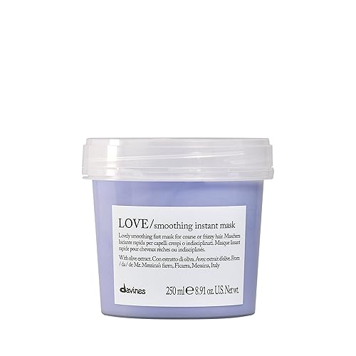 Davines LOVE Mascarilla instantánea suavizante, acción antiencrespamiento para resultados elegantes y suaves, 1 unidad, 8.45 onzas líquidas