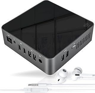Mini PC Windows 10 Pro, 8GB LPDDR4 128GB SSD Intel Celeron J4125 Mini Desktop Computer,Quad Core Micro Computer, 2.4G+5.0G WiFi, 4K HDMI x2, Gigabit Ethernet,BT4.2, Support Windows 11 Pro Micro PC
