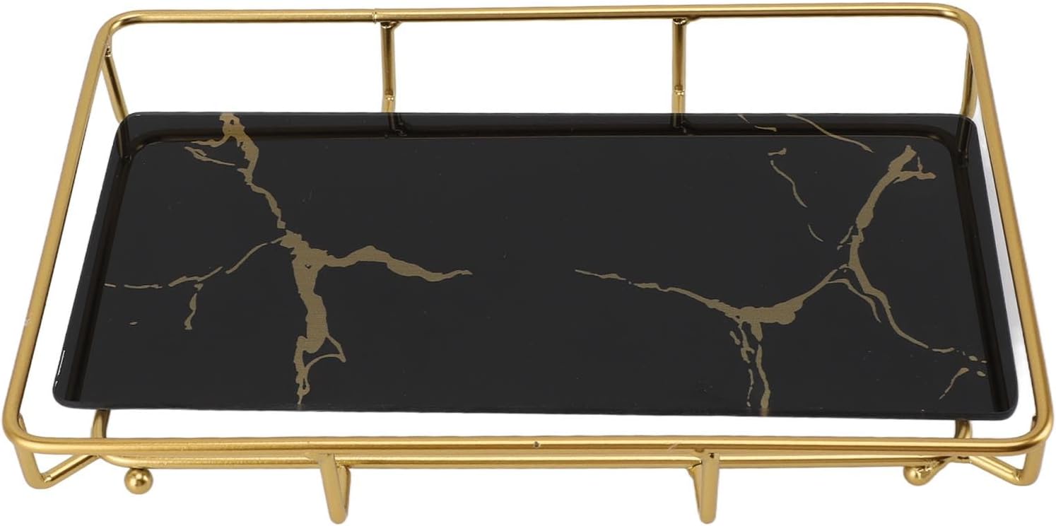 Organizador de Baño Antideslizante Bandeja de Vidrio y Hierro BAFOVY