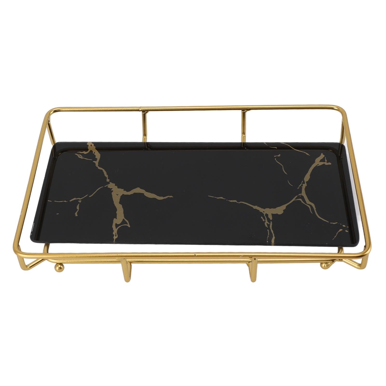 TOOLSGO Rectangle Bathroom Vanity Tray Makeup Cosmetics Organizer Countertop Storage Rack Decorative Tray for Toiletries Bathroom Dresser (11.2 x 7.5)