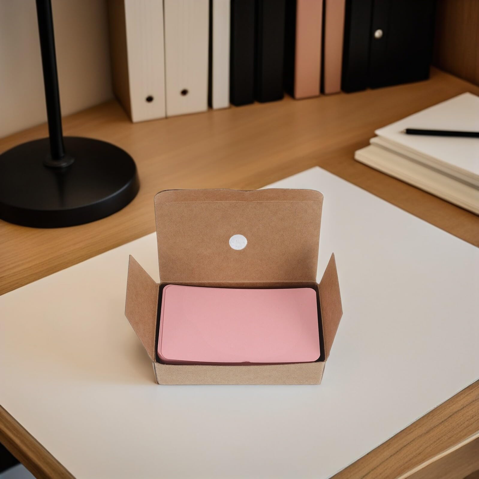 1000 Stück Boxen Handgeschriebene Rosa Karten aus Papier für Kreative Selbstgemacht Nutzung mit Glatter Schreibleistung und Elegant Minimalistischem Design für Bastelarbeiten und