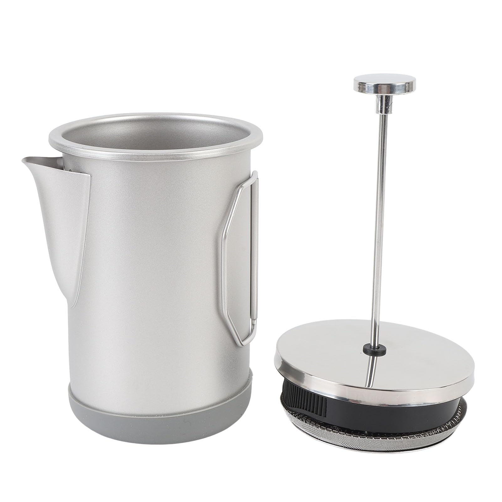 de Prensa Francesa, 1000 Ml / 33 Oz Portátil de Acero Inoxidable 304 Hecha a Mano, Espresso y Prensa de té para Viajes de Camping (SILVER)