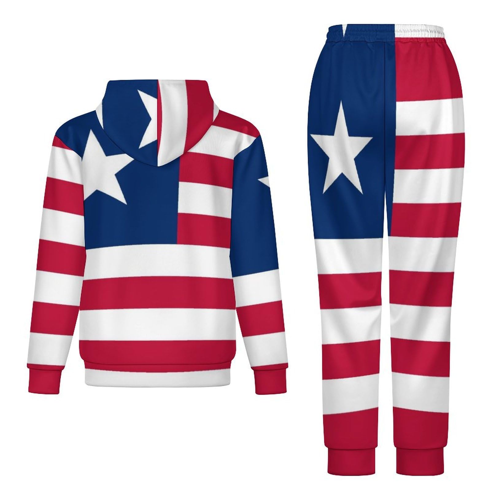 Set Da Salotto Per Uomo E Donna 2 Pezzi Tuta A Maniche Lunghe Taglie Forti Abbigliamento Sportivo Maglie Con Cappuccio Pantaloni Da Tuta Autunnali Tuta Unisex Con Bandiera Della Liberia