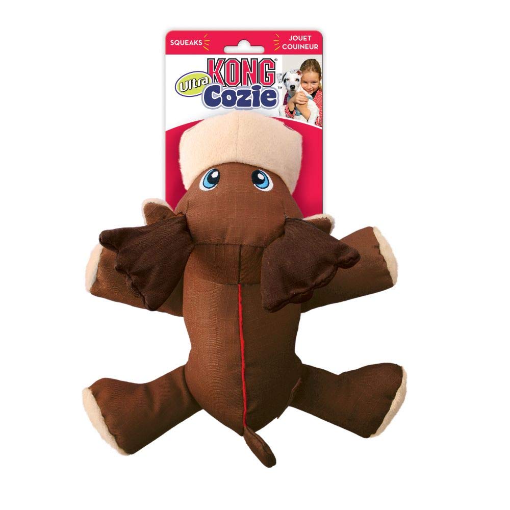 KONG - Cozie Ultra Max Moose Jouet couineur en peluche avec coutures renforcées pour chien de grande taille
