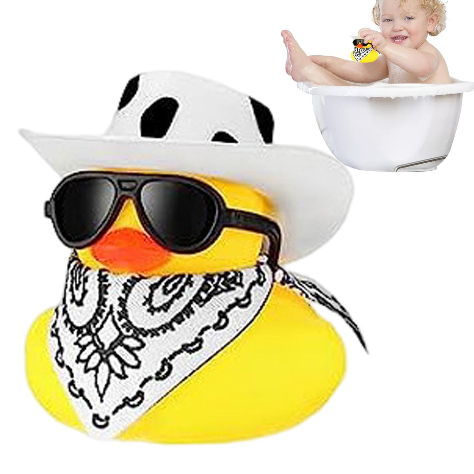 Rubber Duck With Cowboy Hat, Cowboy Rubber Duck , RubberDuck CarOrnaments, Goody Bag Filler, Small RubberDuck CarAccessories For Beach Swimming Pool Party Car Decor