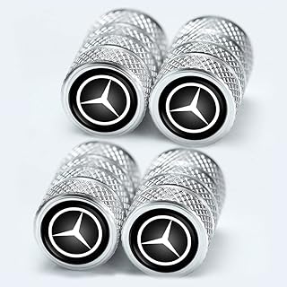 Car Cover Valve stem Replacement for Mercedes-Benz A C E S Series GLK CLA GLA GLC GLE CLS SLK Logo Shape Valve stem caps Accessories(4 Pcs)
