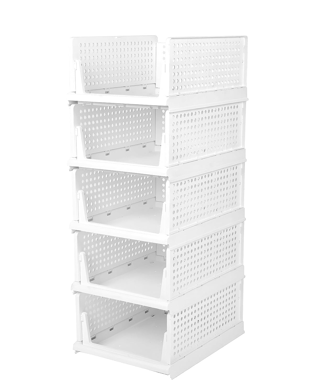 PULSBERY Foldable Clothes Organizer for Cupboard,Multipurpose Plastic