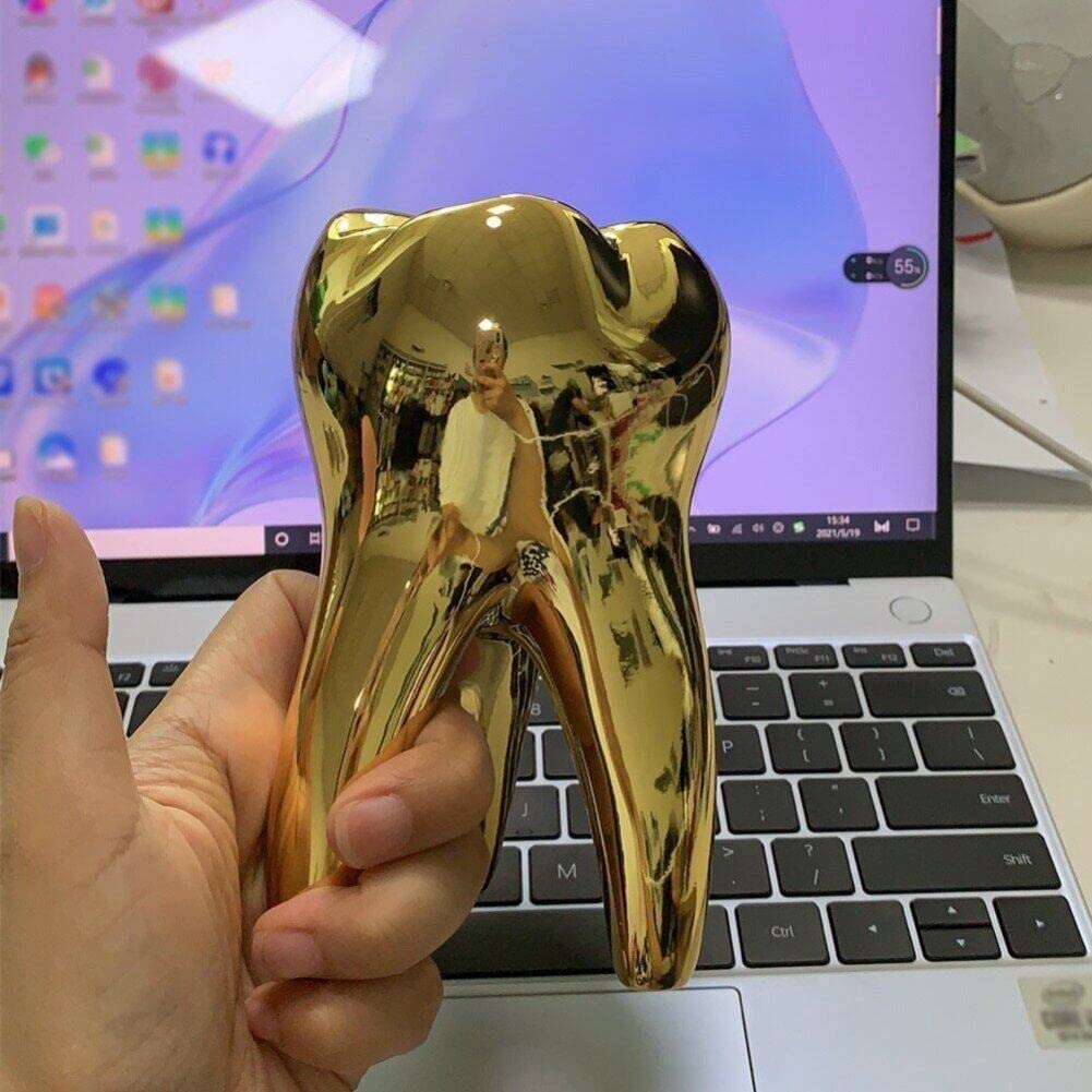 Zęby artystyczna rzeźba vintage motyw dentystyczny kształt zębów figurka zęby ornament model do dekoracji biurka biurowego