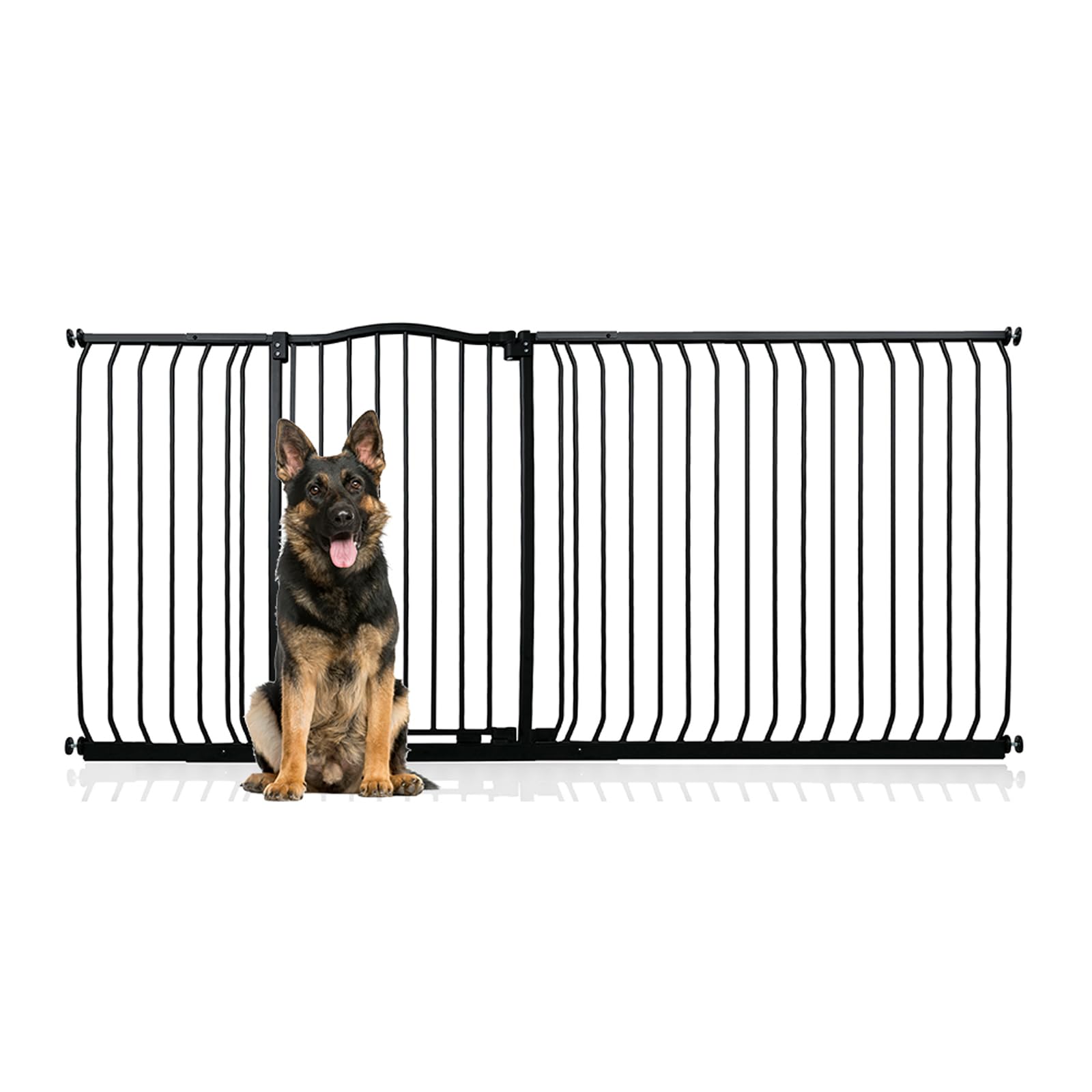Bettacare Black Extra Tall Curved Top Gate, 207Cm - 216Cm, Matt 100Cm Tall, Pressure Fit Pet Gate For Dog And Puppy, Easy Installation