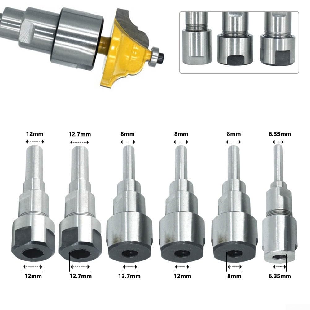 Asta di prolunga per fresa per fresatura e incisione (12,7 mm) compatibile con codoli di dimensioni comuni per l'uso nella lavorazione del legno, rifilatura, fresatura e incisione