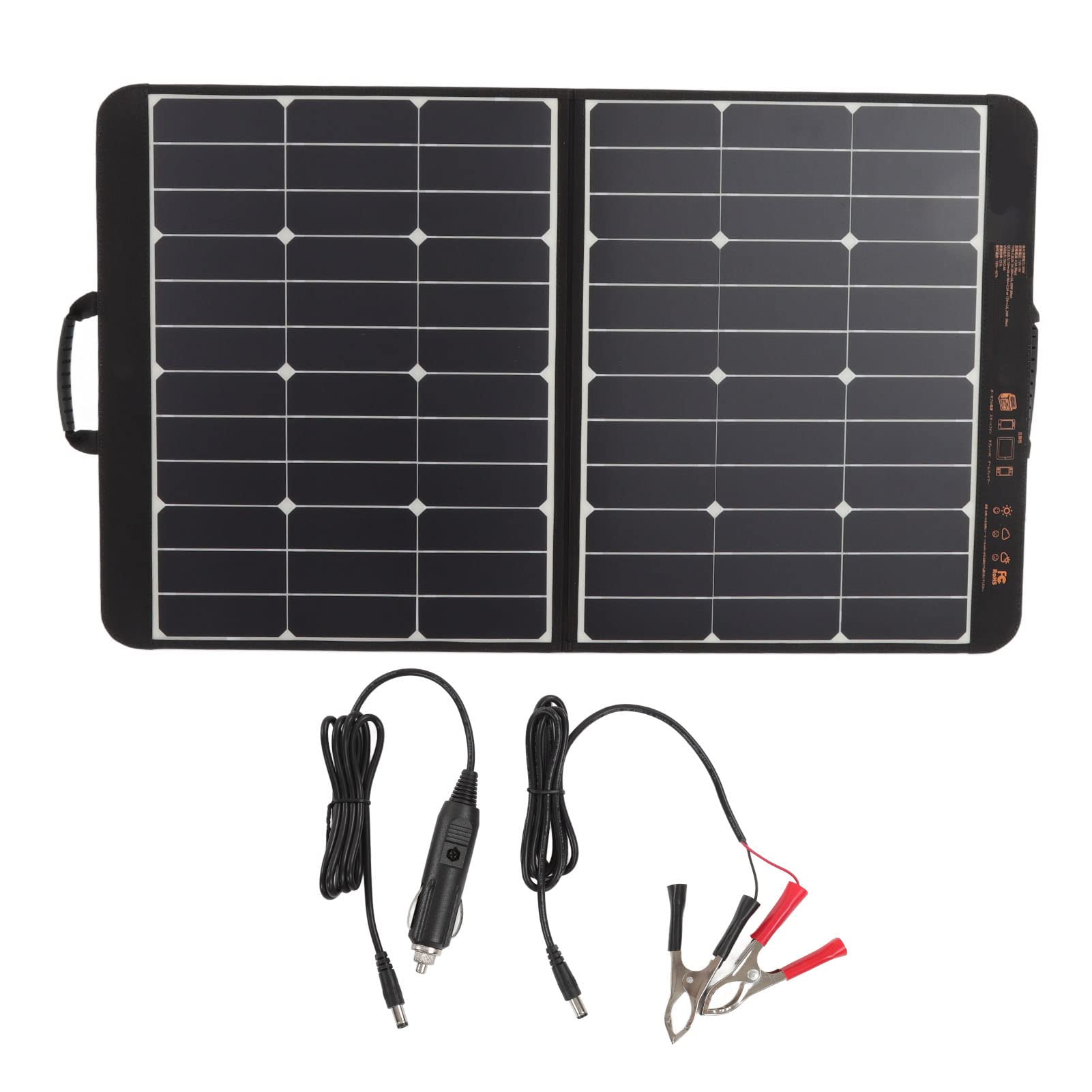 Składana ładowarka do Paneli Słonecznych, 60 W z Wyjściem 18 V DC do Przenośnych Elektrowni Outdoor Camping Van RV Trip