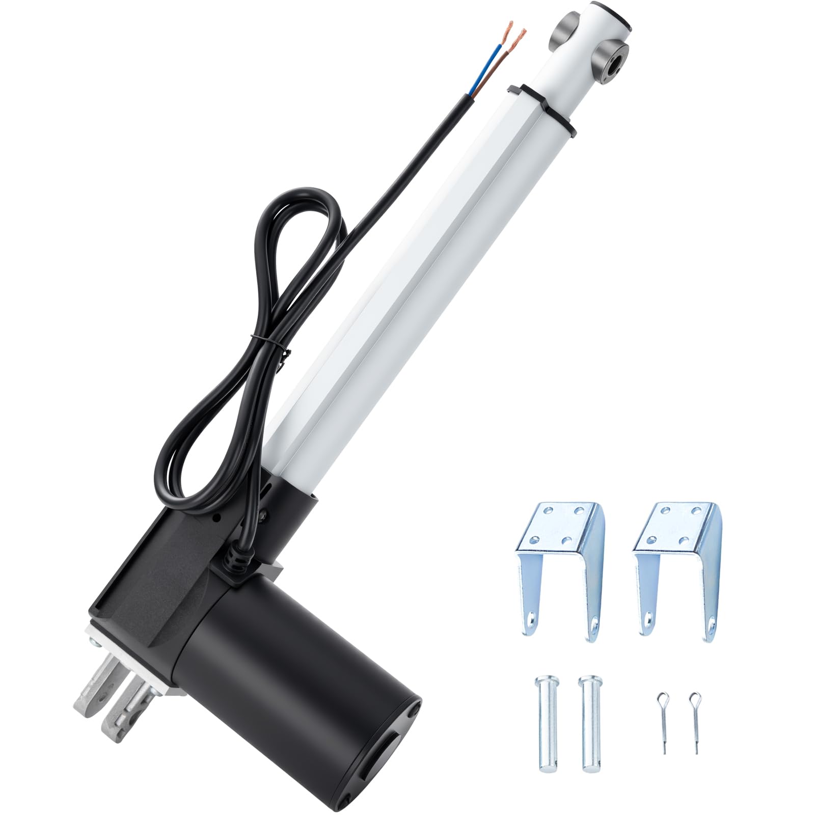 JQDML Actionneur linéaire 6000N de 6000 N - Course de 200 mm - Vitesse 4 mm/s - Avec supports de montage - Pour lit de massage, table élévatrice, ouvre-fenêtre, ouvre-porte