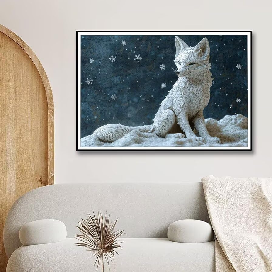 Puzzle 1000 Piezas, Puzzle Animal con Caja Regalo, Zorro Puzzles 1000 Piezas Adultos, Medidas: 75 x 50 cm, Rompecabezas Adultos de Madera, Rompecabezas Desafiante para Decoración Hogar y Pared, -5740