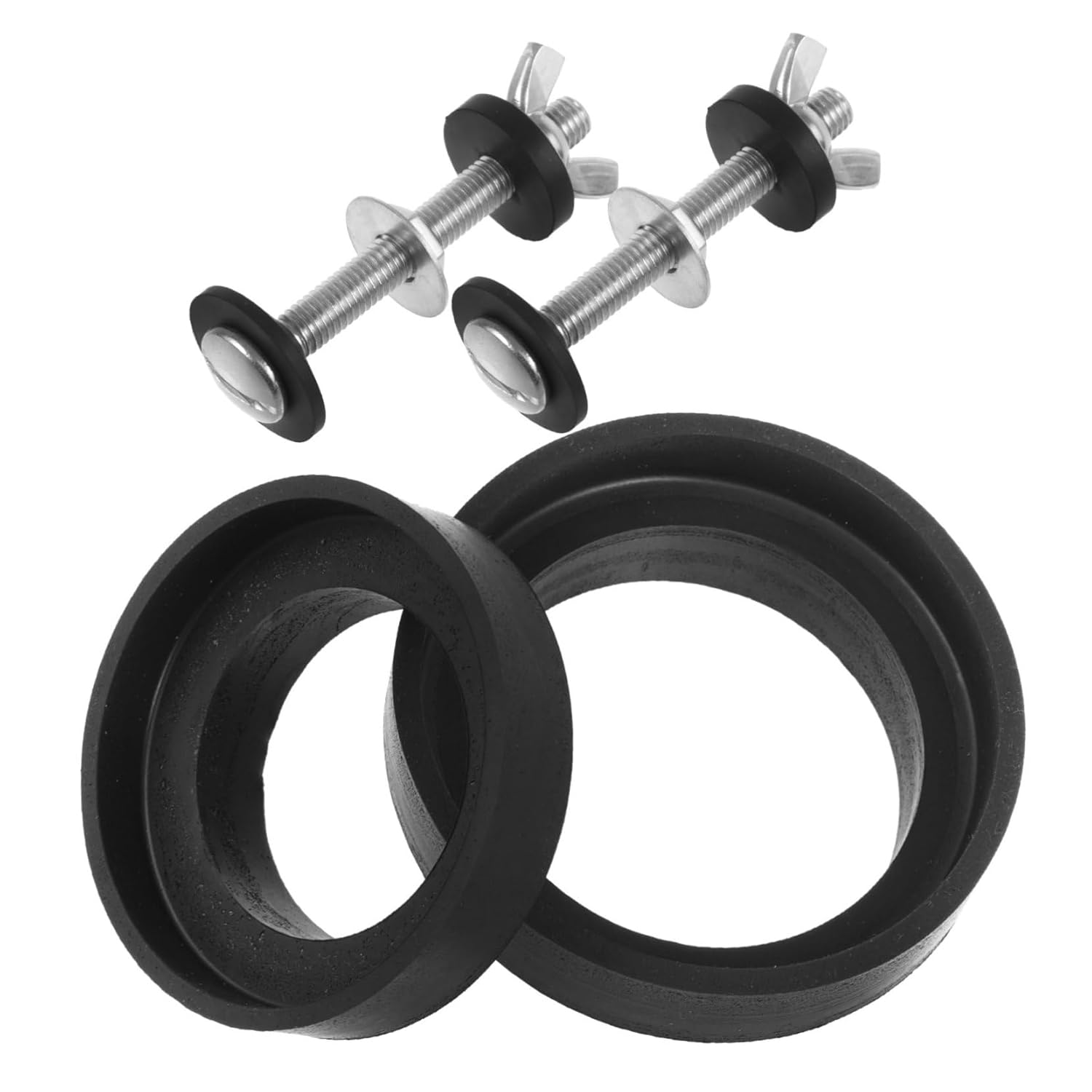 Mikikit 5sets Toilet Tank Bolts Gasket and Easy to Install Toilet Replacement Parts for Connection