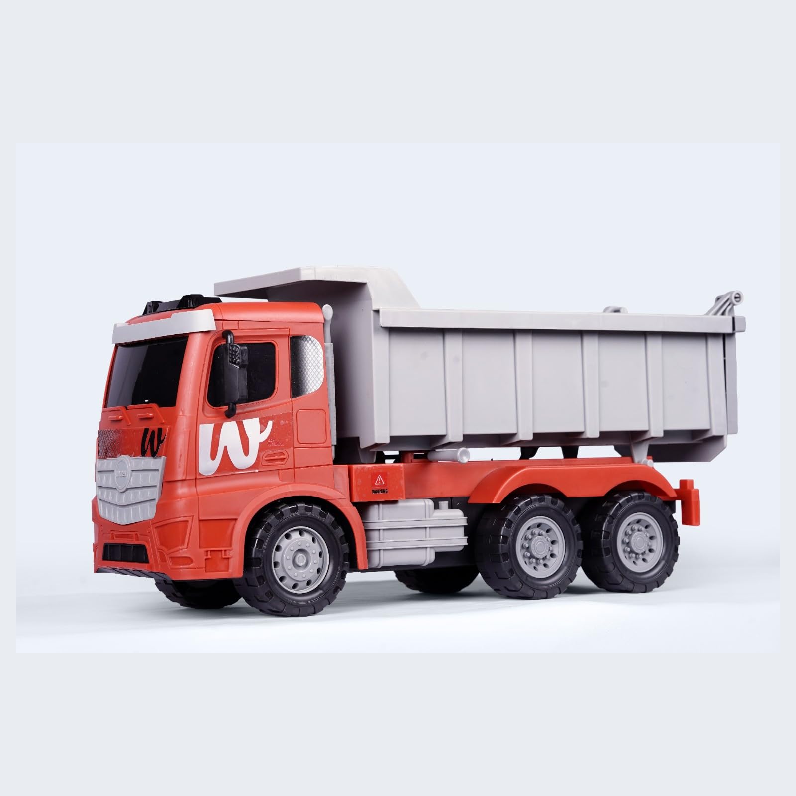 ZOOBIE Heavy Duty Friction Powered 1:10 Jumbo Dumper Truck – Big Construction Tipper Toy for Kids, Durable & Non-Toxic with Storage Dump (Red)-image-2