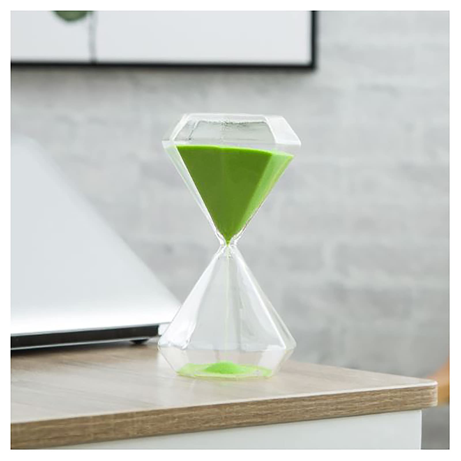 Klatka z piaskiem, Minutnik klepsydrowy wielokolorowy 6x13 cm 5-minutowy(Green)