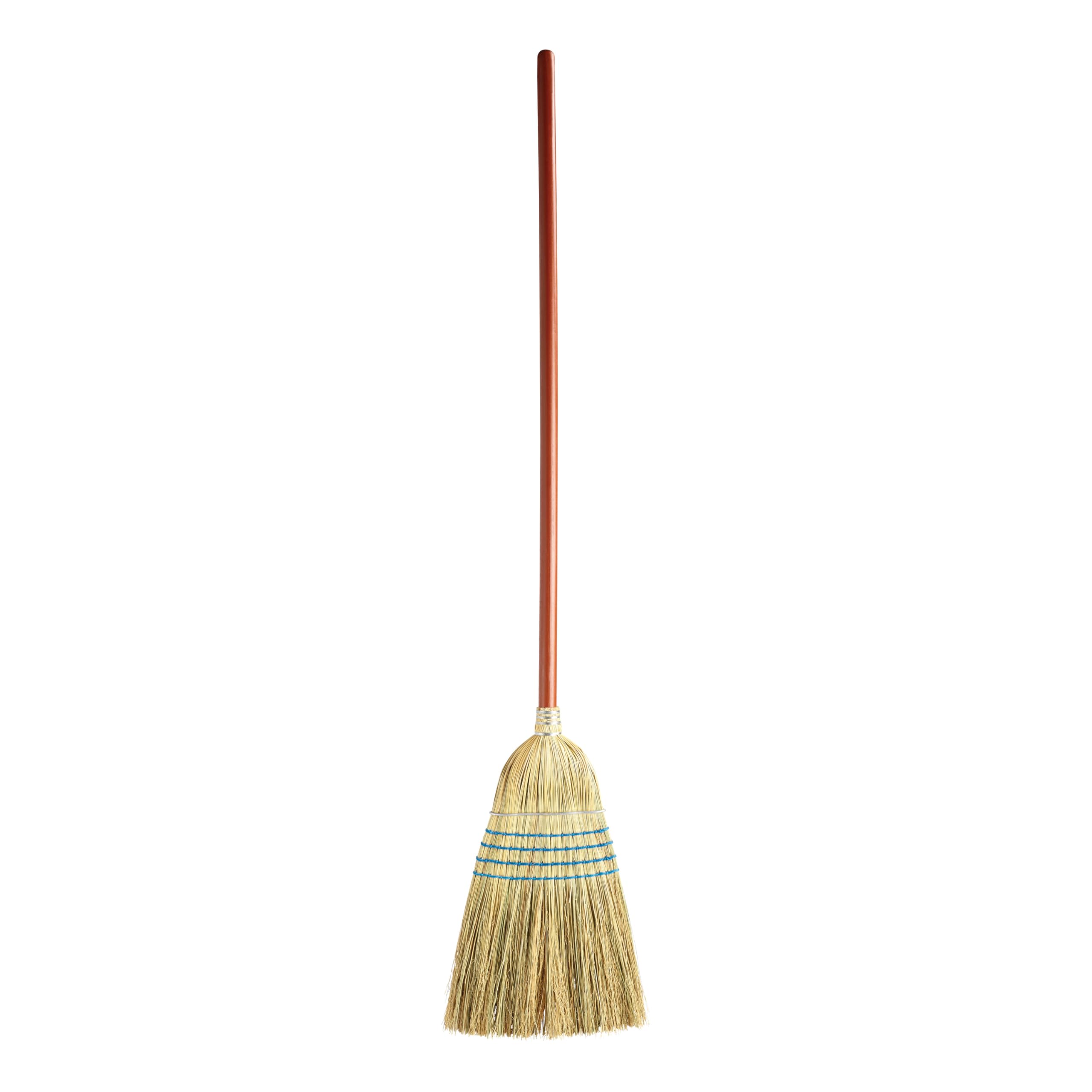 Rubbermaid Commercial Warehouse Heavy-Duty Corn Broom, 1 1/8 Inch Wood Handle, Blue (FG638300BLUE)