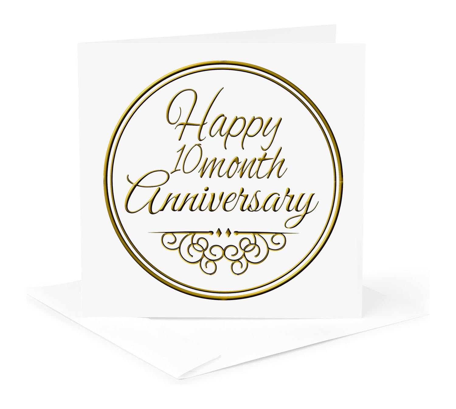 Amazon.com : 3dRose Happy 10 month Anniversary. gold text 10