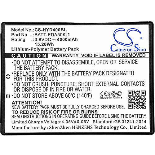 TECHTEK Batteria 4000mAh compatibile con [Honeywell] EDA50, EDA50hc, Scanpal EDA40, Scanpal EDA50K, EDA51, EDA70, EDA71 sostituisce 50129589-001, 50134176-001, BAT-EDA50, FBA