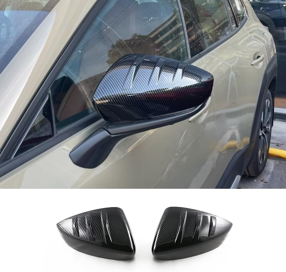Auto Parts Compatible with Mazda CX50 CX-50 2023 2023 2025 2026 Exterior Car Door Side Rearview Mirror Cover Trim (Carbon Fiber) ABS 2PCS