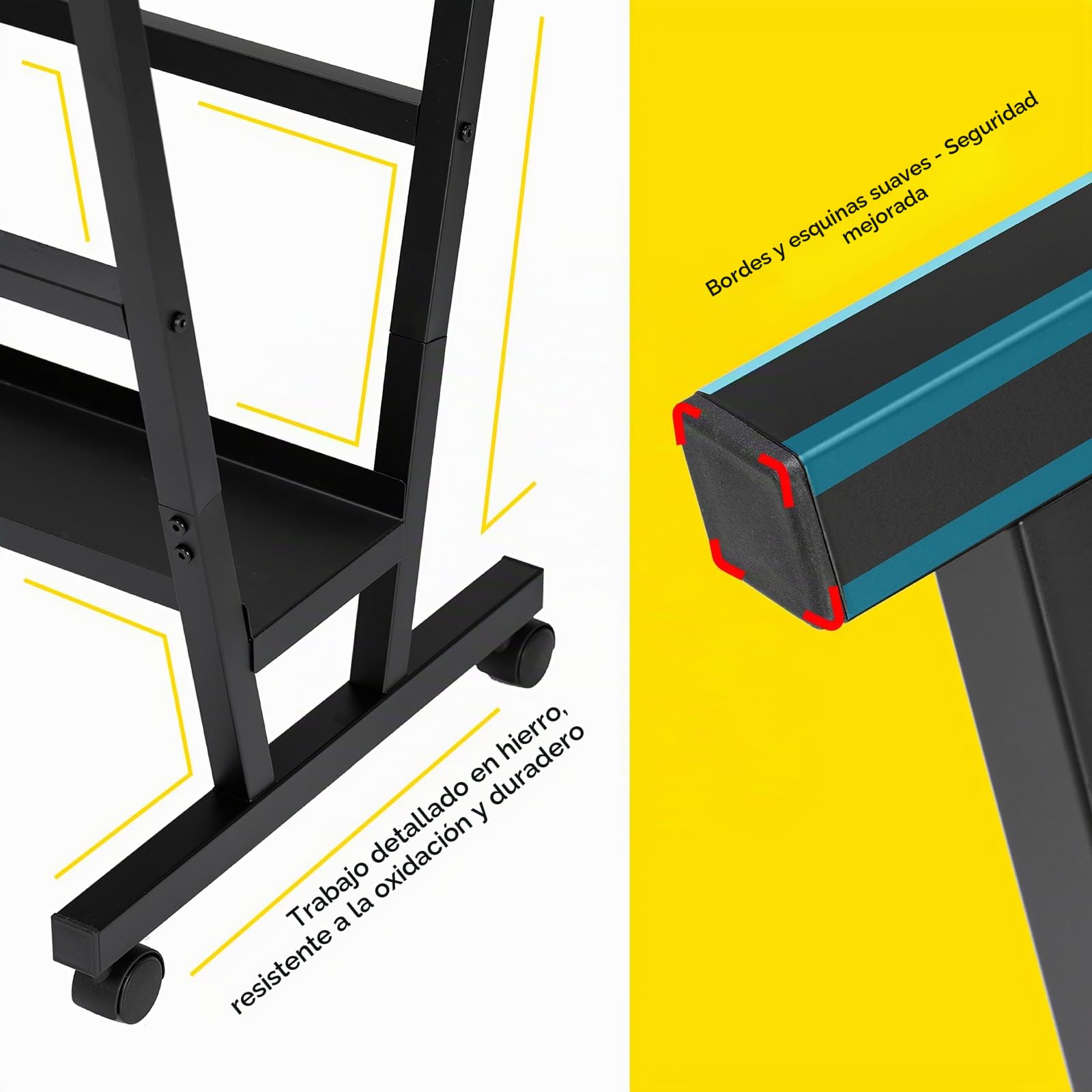 MEEDEN Soporte para Imágenes de Arte - Estante para Secado de Arte con Ruedas Giratorias - Estante de Metal para Exhibición de Obras de Arte, Pósters, Impresiones - Negro