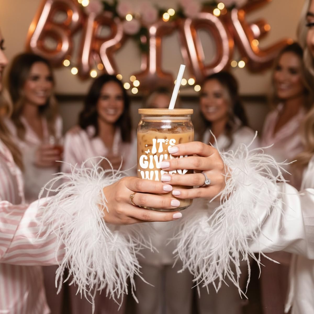 Bridal Shower Gift - It's Giving Wifey Gifts, Wifey Glass Cup, Wedding Gifts for Bride, Wife Cup for Newly Wed Wife, Future Mrs, Bachelorette Gift Ideas, Valentines Day Present for Wife