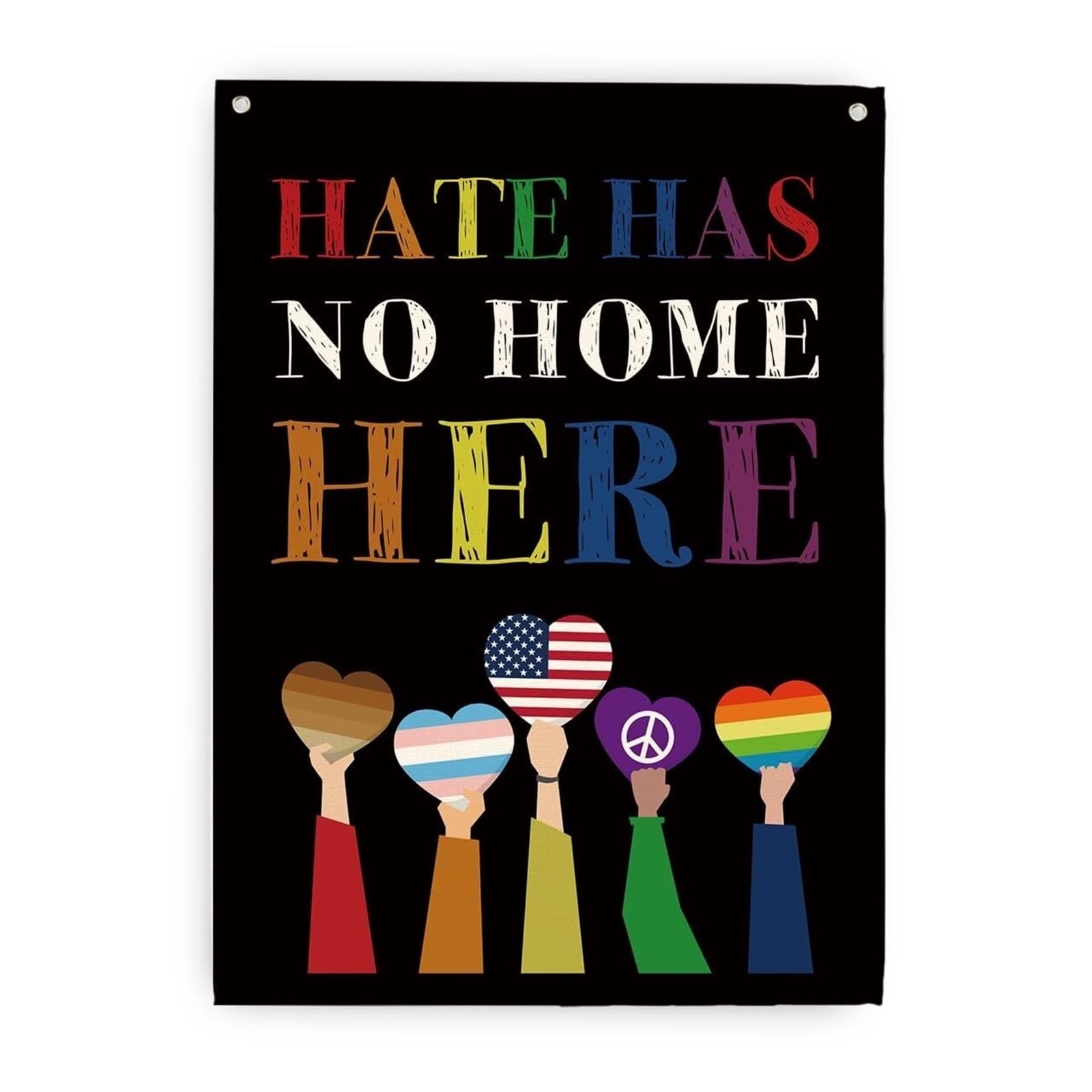 MQXFCZUX Unity and Equality Poster, Hate Has No Home Here with Disability & Indigenous Ally Message, Motivational Wall-Art for Office, Bedroom, Home Unframed,12x18inch(30x45cm)