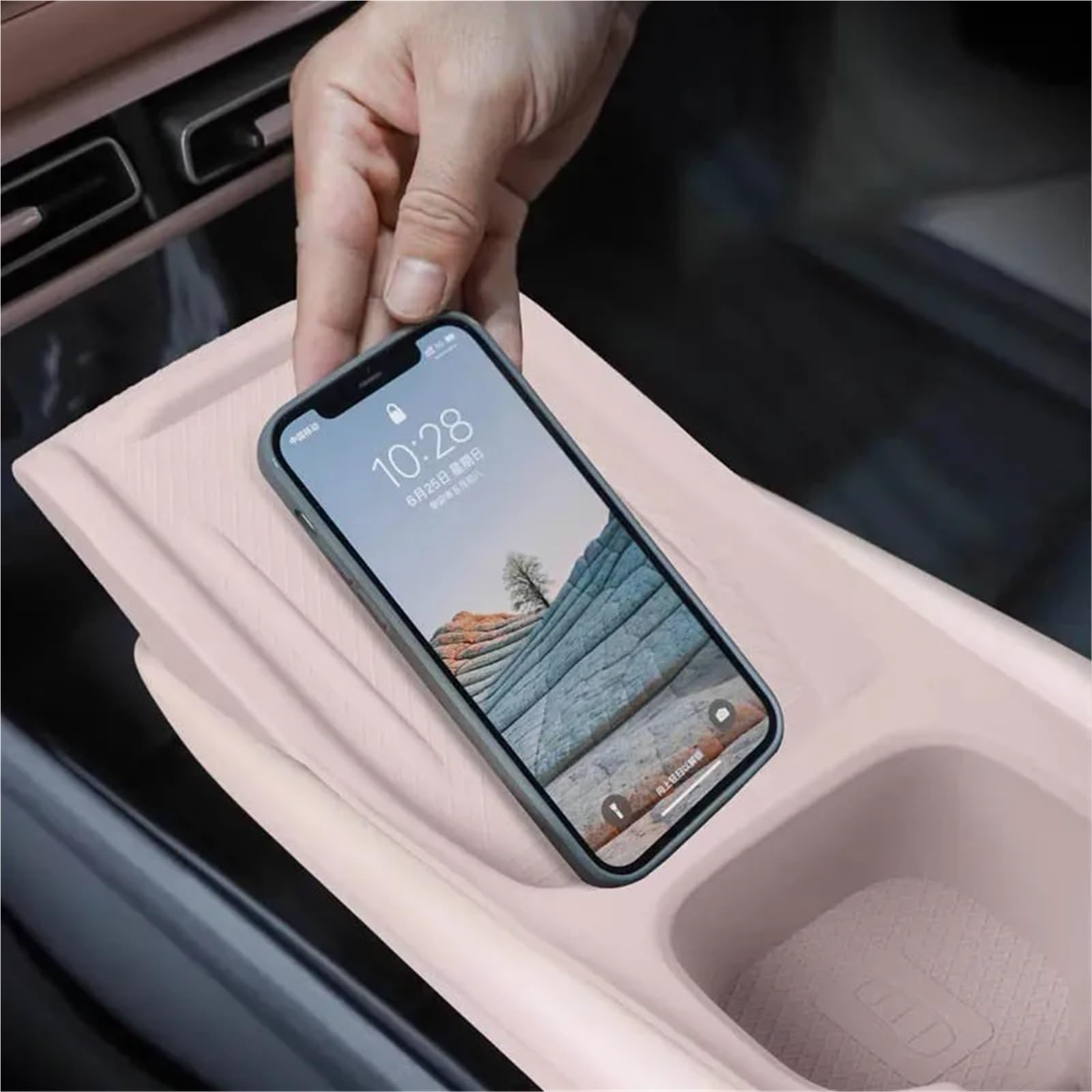 Konsola Środkowa Pasuje do BYD Pasuje do Seagull Pasuje do Dolphin Pasuje do Surf 2025 2024 2023 Podkładka organizacyjna Uchwyt na kubek Akcesoria wewnętrzne(Black)