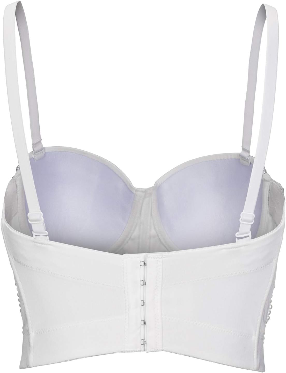 VEENDEO Women's Strap Beads Bustier Corset Crop Top Club Party Bra - Image 2