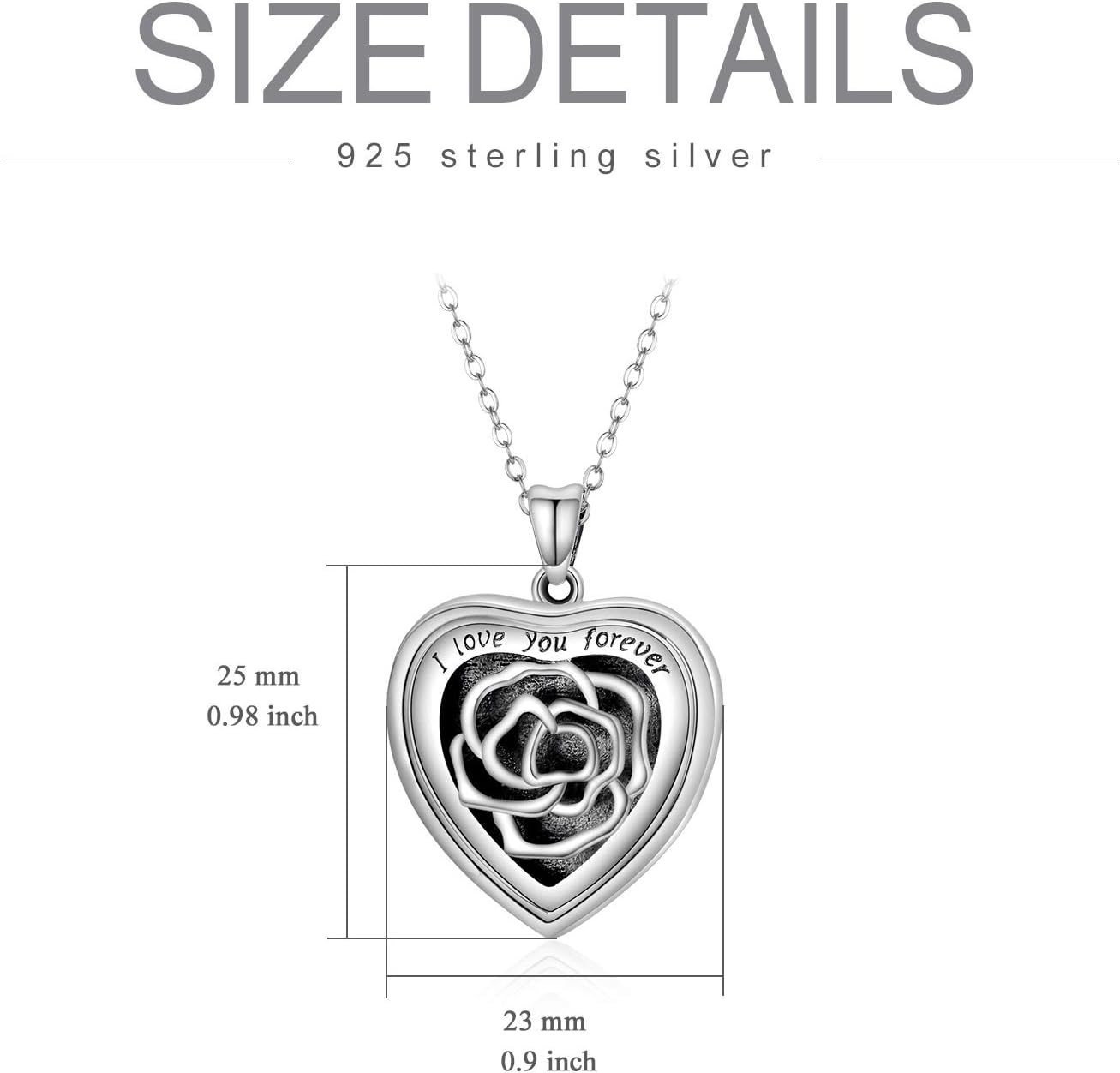 SOULMEET Personalized Silver Locket Necklace That Holds Pictures Photo Keep Someone Near to You, Memorial Custom Lockets Necklaces Letters Engraving for His Her - Image 5