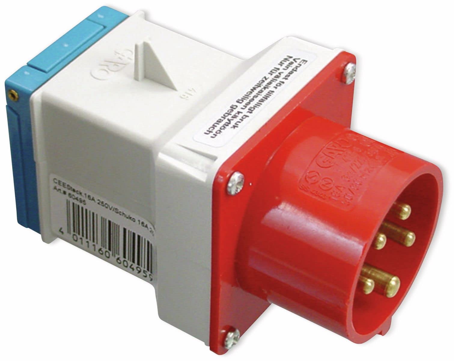 PCE CEE-Adapterstecker/Netzstecker CEE-Stecker 16A-Schu.Dose 9433020