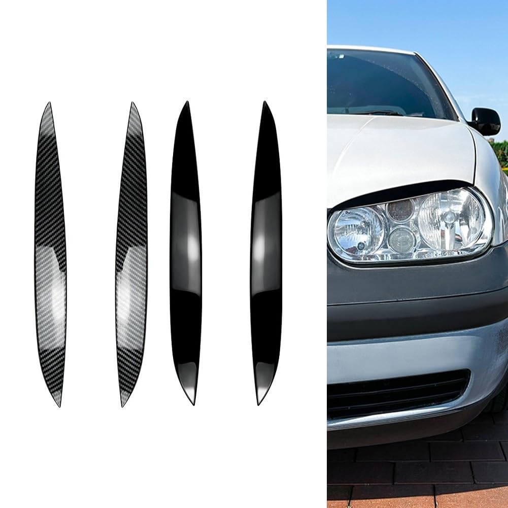 Cubierta de cejas para faros delanteros Golf MK4 GTI SDI R32 para FSI GL GLS 2 puertas y 4 puertas, plástico ABS, parte de estilo de luz delantera (aspecto de carbono)