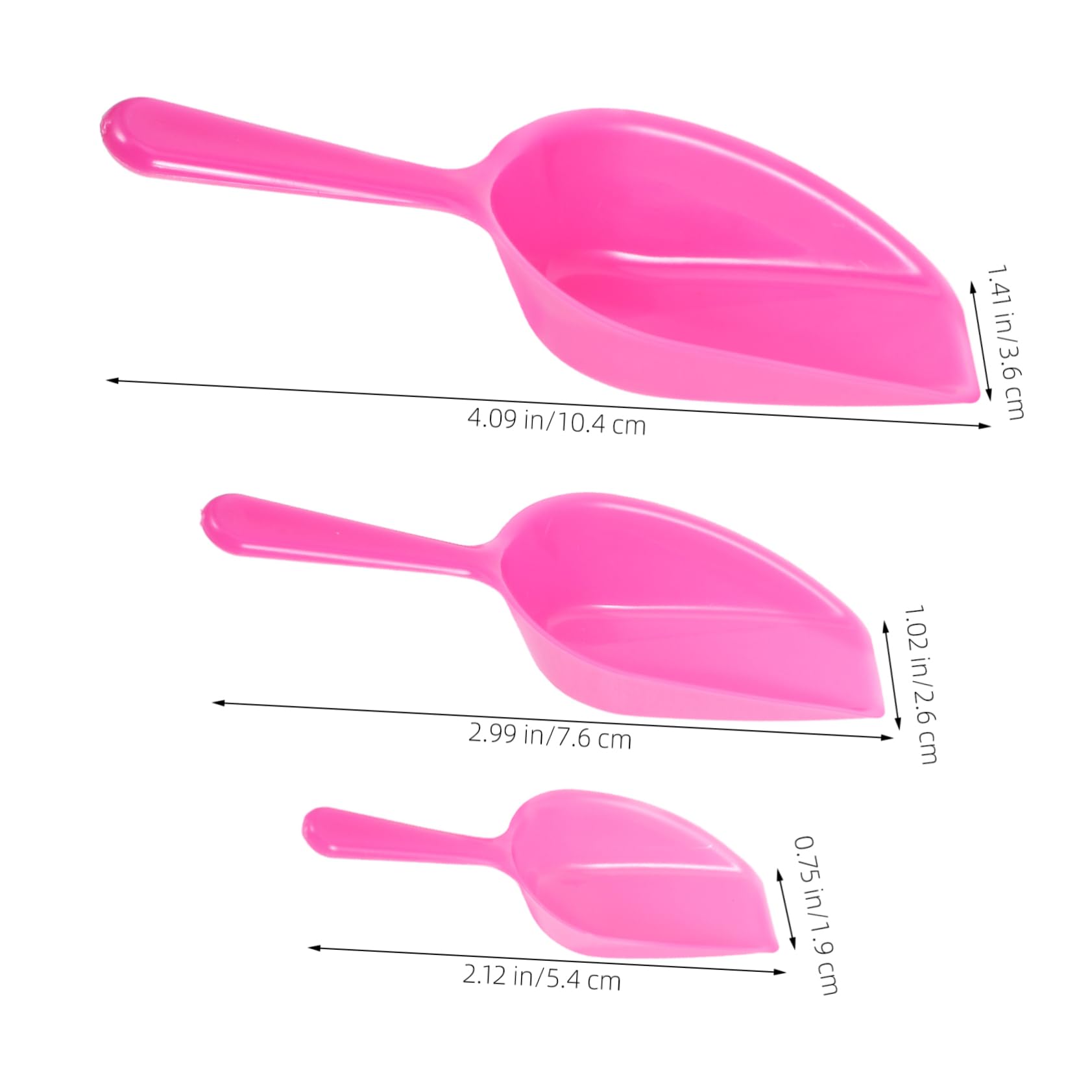 TEHAUX 3-pc Pink Plastic Scoops Set for Jewelry Storage Bead Organizer DIY Craft Tool