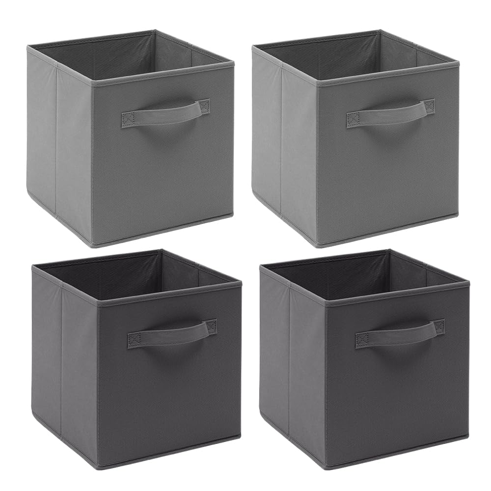 Homullel Foldable Storage Cube Boxes Set of 4, Storage Unit Box with Handle, Collapsible Storage Bins Organiser for Shelf Closet Organization — image 1
