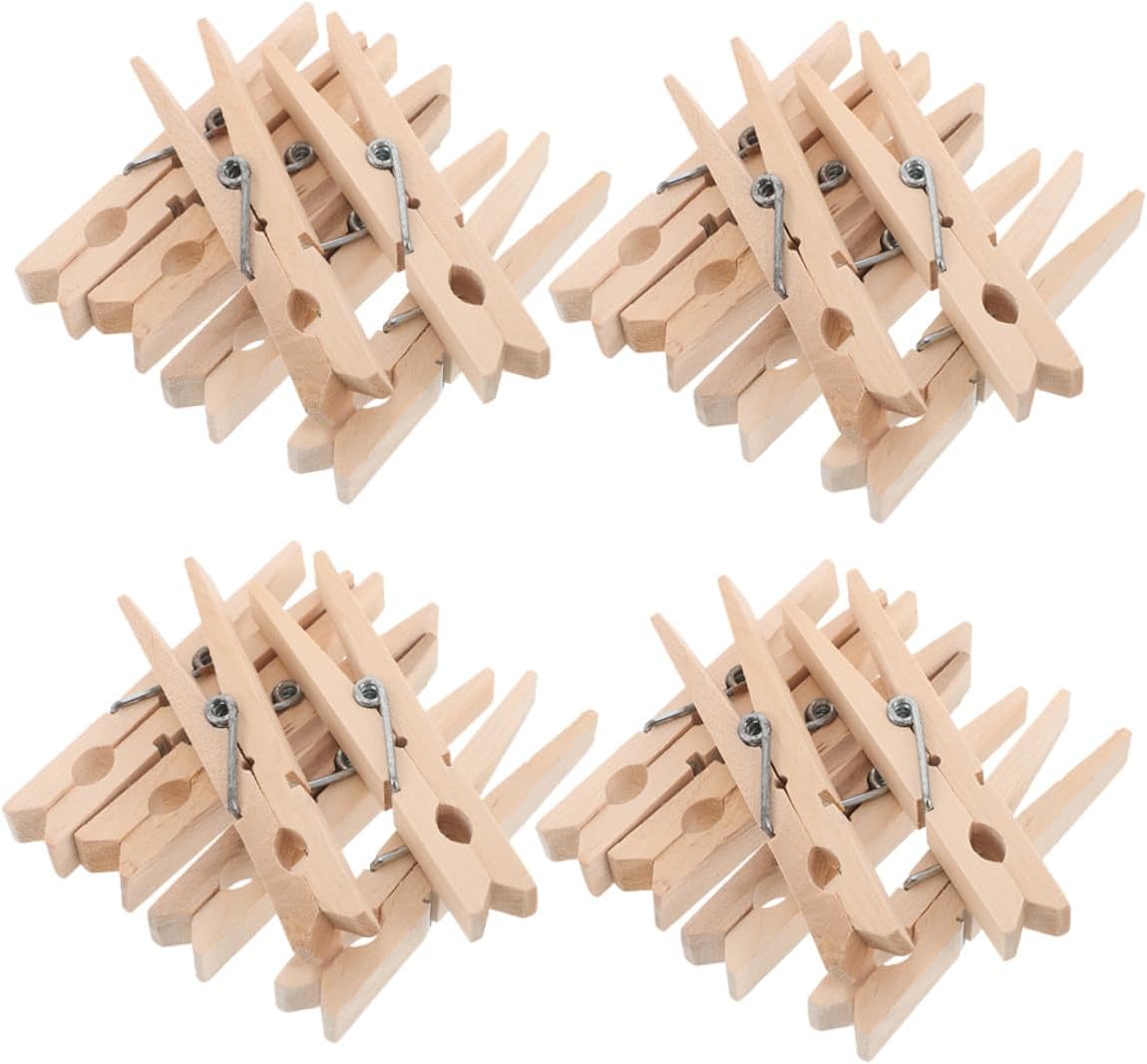 Lurrose 150pcs Multifunctional Wooden Clothespins Strong Grip Nonslip Laundry Clips Unpainted Wood Socks Drying Pins Clothes Pegs for Home Organization and Clothesline