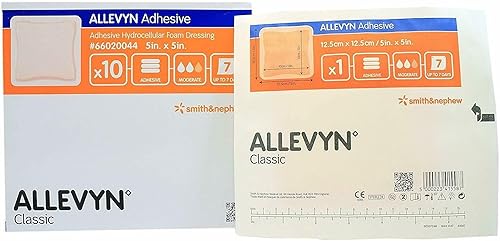 Allevyn 66020044 - Adhesivo cuadrado (10 unidades, 5.0 x 5.0in)