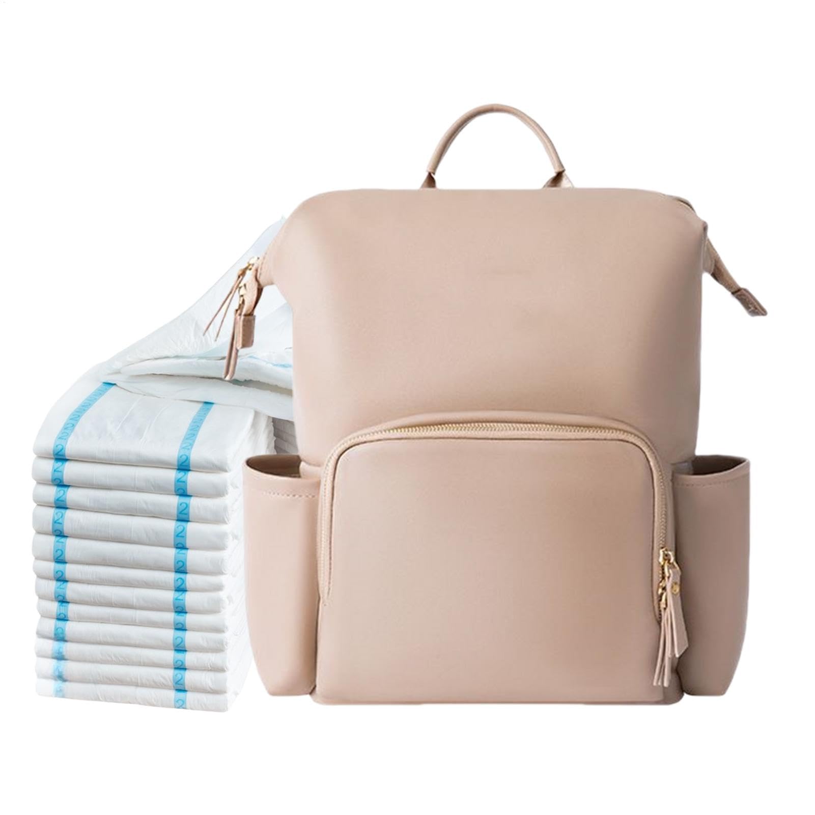 Lederbeutel -Rucksack, Leder Große Babybag | Wasserbeständiges PU Leder Rucksack große Kapazität Taschen für die Fahrt im Freien
