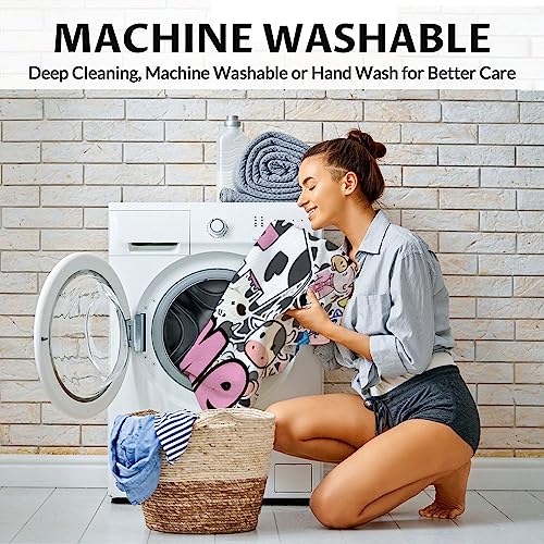 Mercuryelf Custom Cow Throw Blanket - Soft, Fuzzy & Warm - 50x60 Inches Flannel Blankets for Living Room, Sofa - Cute Throws Gift for Teens