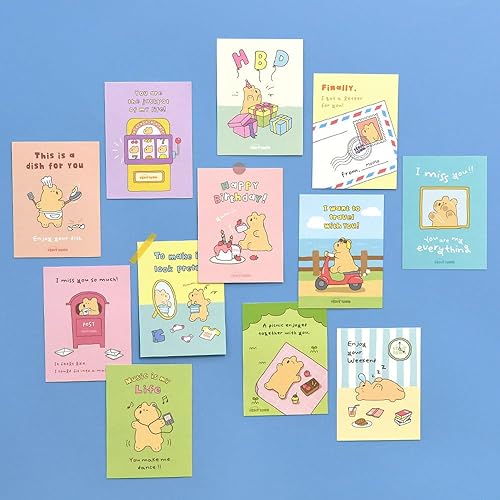 Miniatura 6 de Monolike Tarjeta Día a día, Storytown Momo - Mezcla de 36 mini tarjetas individuales, 36 sobres, 36 pegatinas Paquete