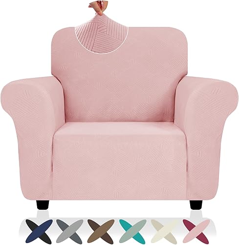 Miniatura 8 de ZNSAYOTX Funda súper elástica para silla (31-46 pulgadas), fundas de sofá a rayas para sala de estar, aptas para perros y mascotas, antideslizante,